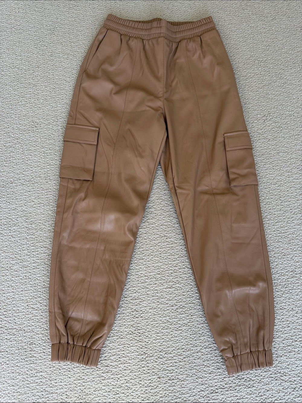 Alo Faux Leather Jogger Pants in Brown